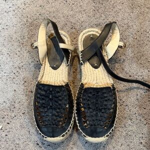 Soludos Black Woven Espadrille Sandals